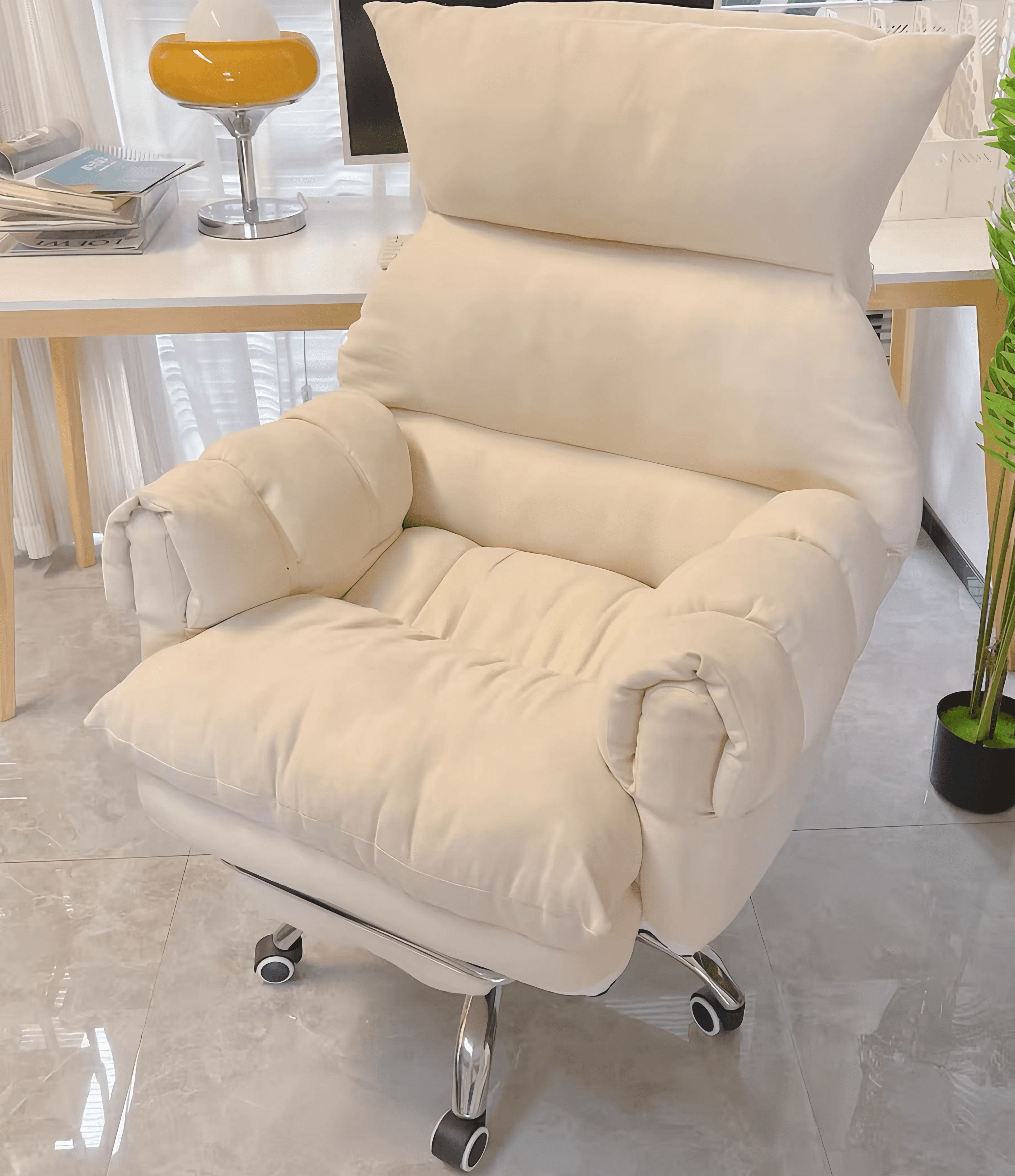 Gaming Recliner Chair with Footrest (White) - 0710