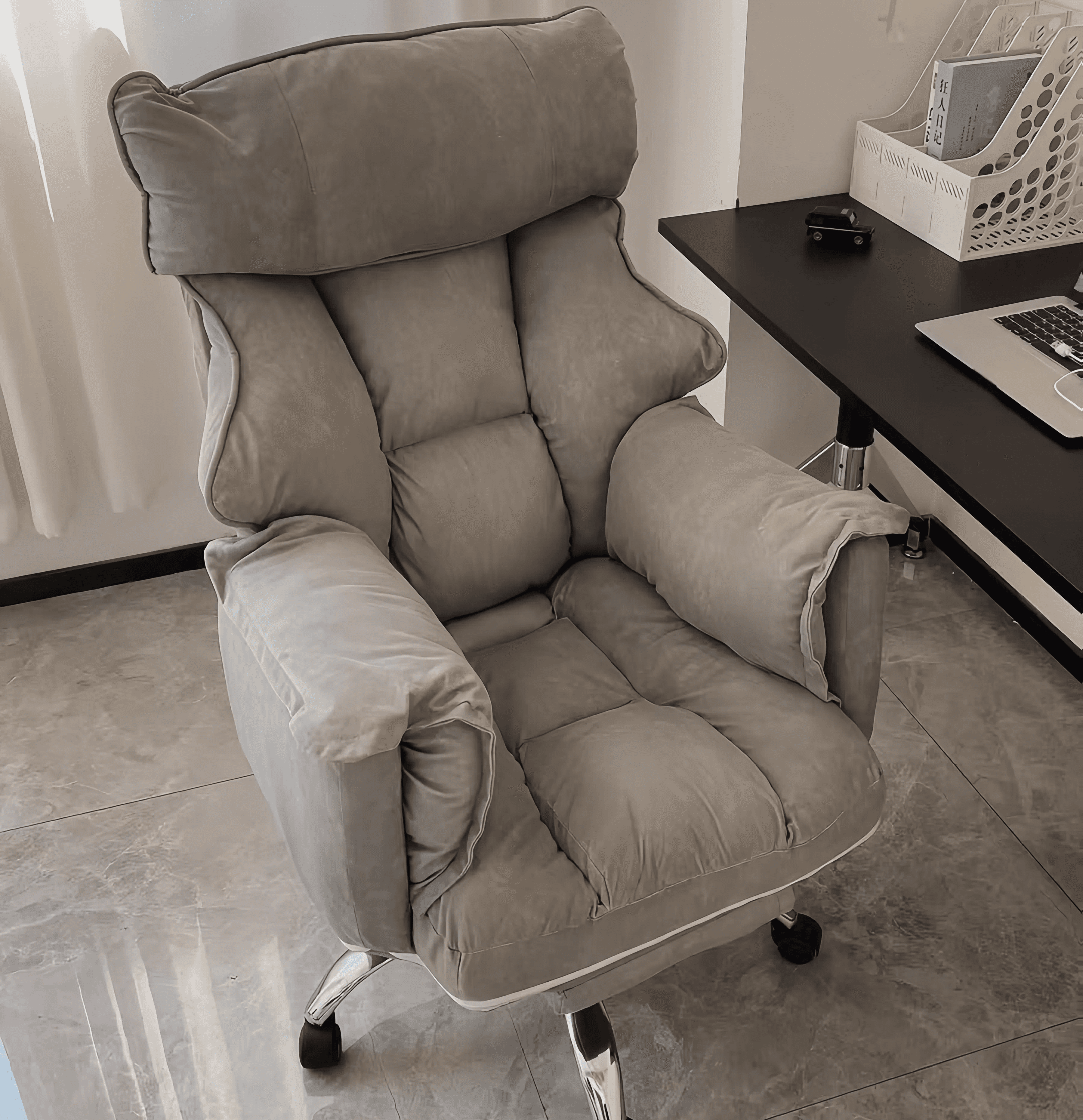 Gaming Recliner Chair with Footrest (Grey) - 0801 view 2