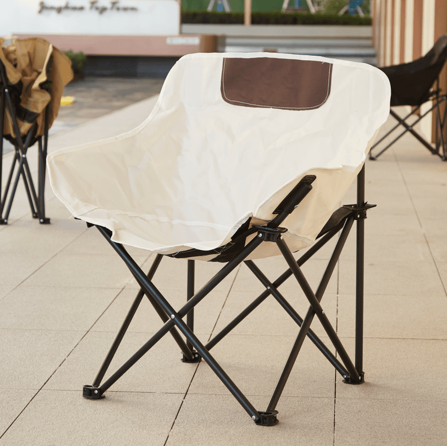 Folding Camping chair — Black and khaki view 2