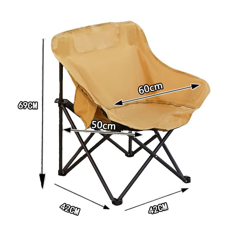 Folding Camping chair — Black and khaki view 3