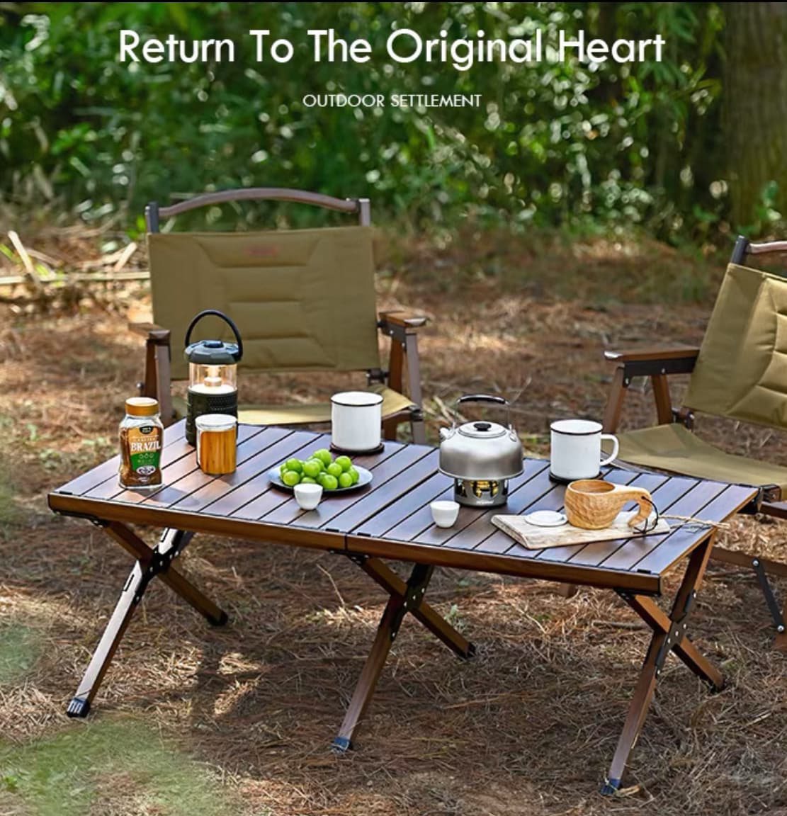 Folding Camping Table — Black