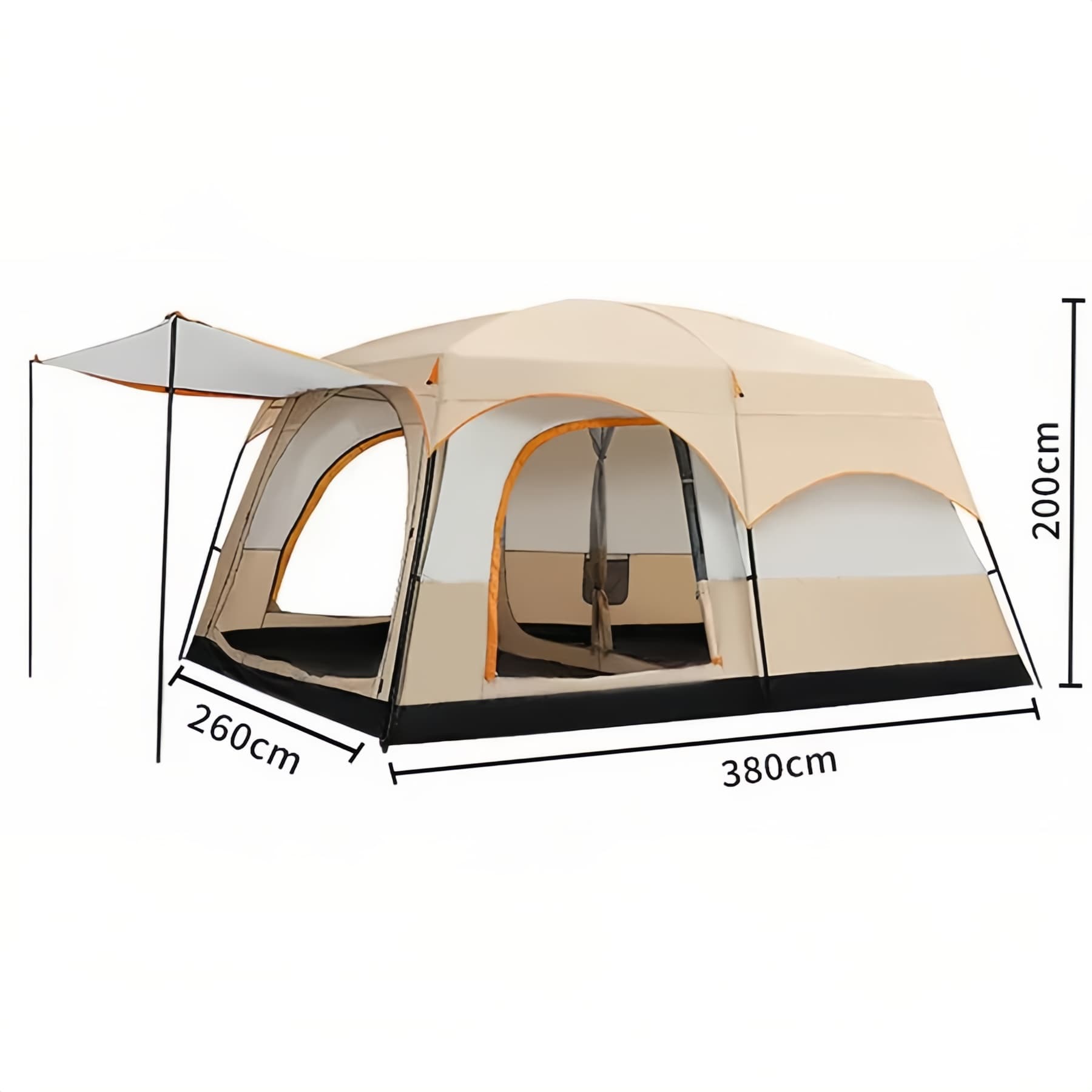 Large Outdoor Camping Tent- light khaki  view 3